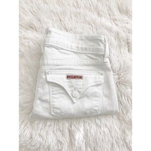 Hudson Jeans Beth Crop Baby Boot White Denim